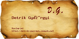 Detrik Györgyi névjegykártya